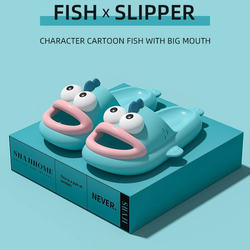 soft sole Women's Summer Slippers for Outdoor Wear 2025 New Style Funny Non-Slip Couple Cute Ugly Fish Sandals for Men