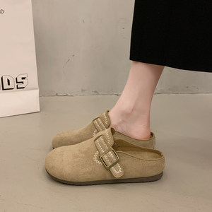 
Thick-soled ultra-hot inner-increasing Birkenstock shoes for women with toe-caps and half-flop 2026 new spring and summer slip-on sandals for outer wear