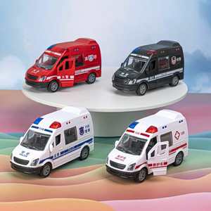 
Children's inertia cartoon can open and drive the door ambulance police car fire truck model boy and girl toy car