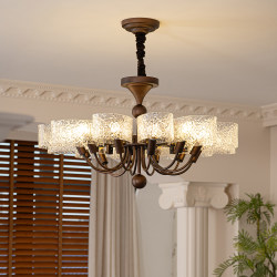 Dizan Living Room Chandelier, French-Style Main Light, Mid-Century Style, High-End Feel, Hall and Dining Room, American Retro Designer Lighting Fixtures