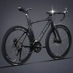 New Model of British Aluminum Alloy Wind-Breaking Road Bike with Variable Speed, Curved Handlebars, Disc Brakes, for Men and Women, Adult Racing Bicycle