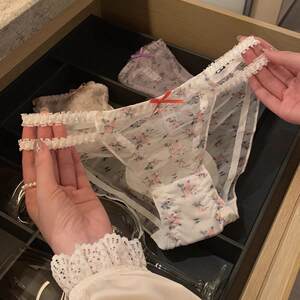 
Japanese small floral French underwear for women low waist hot sexy mesh lace pure desire girl underwear for women