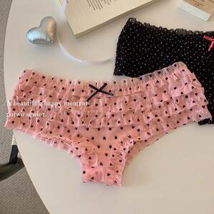 
Sweet hot girl lace underwear women's low-waist antibacterial crotch floral polka dot girl summer thin new briefs