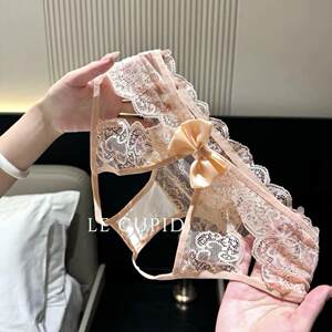 
Japanese pure desire golden bells sexy lace hollow bow briefs low-waist women's panties French style
