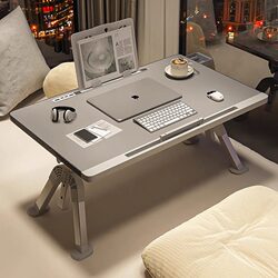 Foldable and Movable Small Bed Table, Student Study Desk, Bed Computer Desk, Bedroom Bay Window Lazy Bed Table