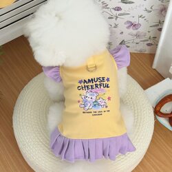 New Autumn and Winter Pet Clothes for Cats and Dogs, Couple Outfits, Transparent Traction Vest Dress, Teddy, Bichon, Yorkshire Terrier
