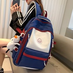 French Mlcanikans Backpack for Elementary School Students, Tutoring Bag, 2025 New Color-Blocking Design, Girls' Junior High School Student Schoolbag, Weight-Reducing
