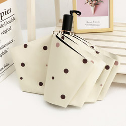 Umbrella for Girls, Cute Foldable Black-Coated Sunshade, Sun Protection, Uv Protection, Manual and Automatic, Dual-Use for Sun and Rain