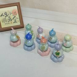 Jingdezhen Ceramic Rotating Gourd Ornament, Ceramic Car-Mounted Ornament, Crystal Glaze Jingdezhen Ceramic Rotating Small Ornament