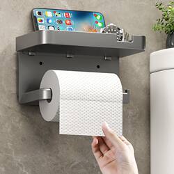Bathroom Hotel No-Drill Toilet Paper Holder, Bathroom Tissue Box, Wall-Mounted Storage Rack, Household Toilet Paper Dispenser
