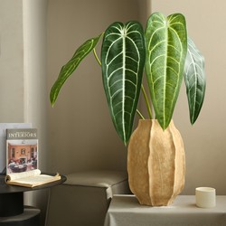 Artificial Monstera Fire Crane King Crystal Flower Candle Internet-Famous Colorful Leaf Indoor Hanging Green Plant Wall Decoration