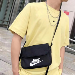 
Nike crossbody bag casual shoulder bag boys black simple white match girls shoulder bag mobile phone storage bag cw9300