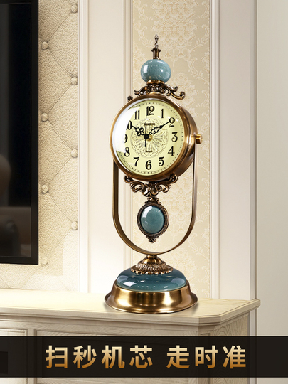 Ke&xin 22 ヨーロッパ風レトロ振り子時計 - 金属銅メッキ