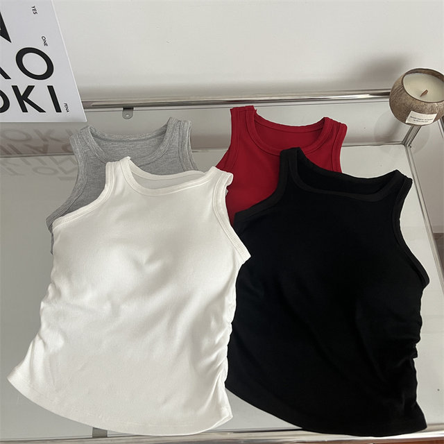 Korean version is thin, pure desire, font sports suspender vest, female chest pad, bottoming, wearing American hot girl sexy