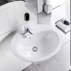 Counter-In-Basin Semi-Embedded Single-Hole Three-Hole Old-Fashioned Bathroom Washbasin Bathroom Washbasin Balcony Ultra-Thin Basin