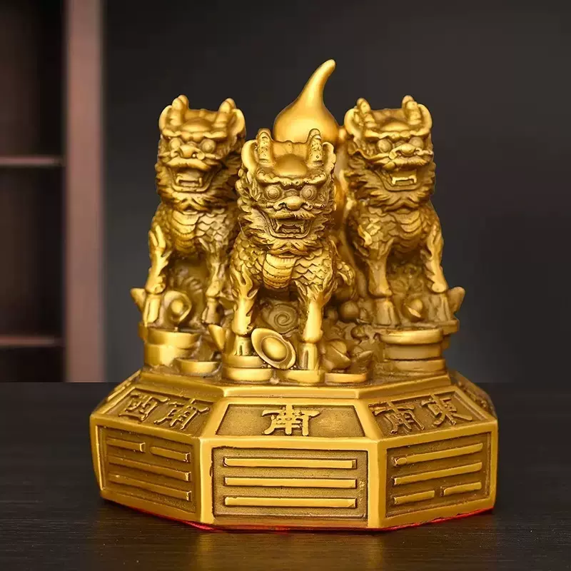 铜三清用品道士三叉太极八卦仿古手摇铃铛八仙法铃光滑加厚铜铃