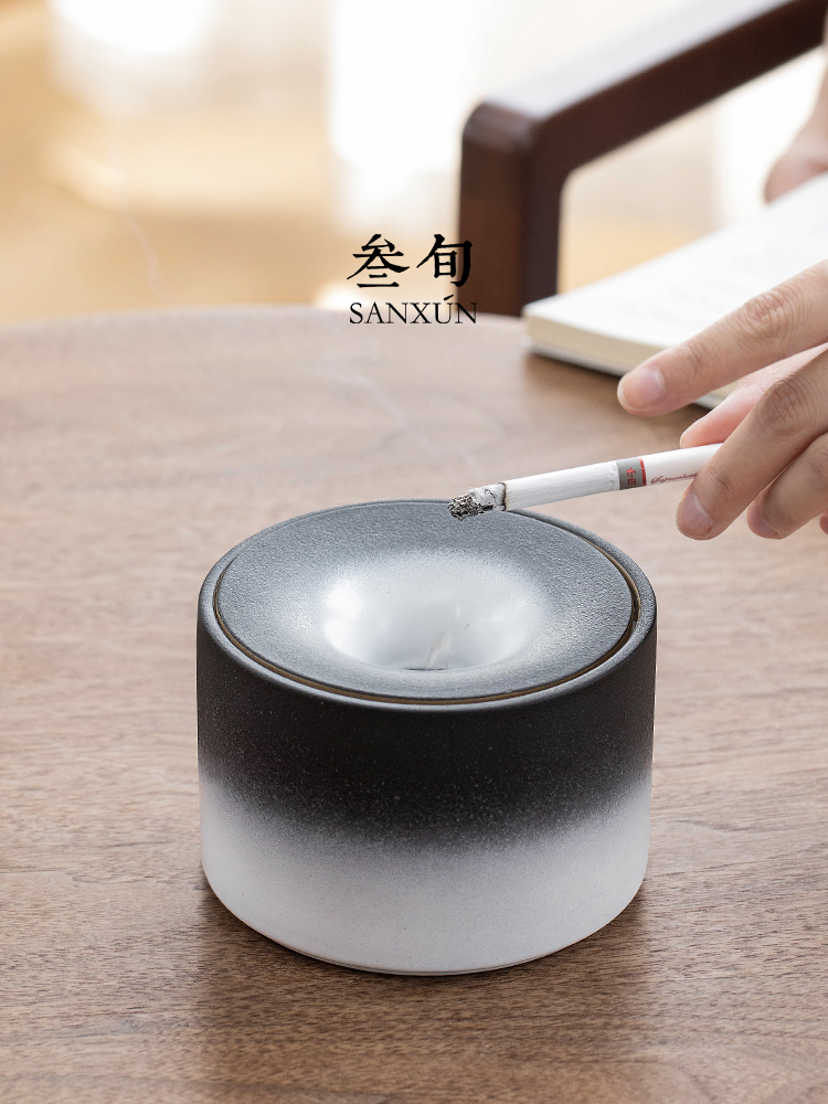 中国製　陶器飾り灰皿♥ Sanxun セラミック灰皿 - 中国風 ホーム＆オフィスデコレーション