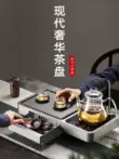 Kungfu bộ trà hộ gia đình làm trà hiện vật ánh sáng sang trọng cao cấp tự động bộ trà thủy tinh nhỏ Trung Quốc cát tím