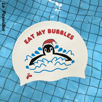 
Silicone swimming cap long hair and enlarged swimming penguin original