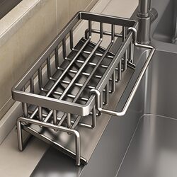 Kitchen Storage Rack, Sink Cloth Drying Rack, Narrow-Edge Multifunctional Countertop Dishwashing Sink Detergent Storage Organizer