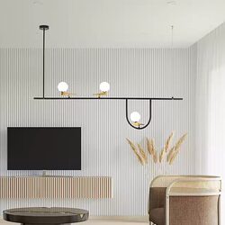 Nordic Minimalist Line Bird Pendant Light, Long Three-Head Bar Counter Restaurant Light, Modern Creative Designer Light Luxury Pendant Light