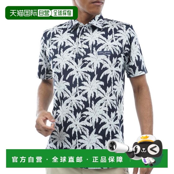 
Japan direct mail TOMMY HILFIGER GOLF men's palm tree half-sleeved POLO shirt [THMA438-NV