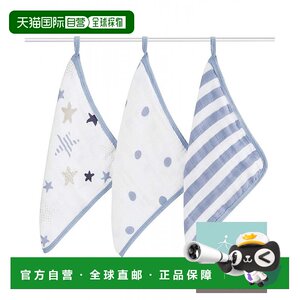 
[Japan Direct Mail] aden+anais baby products washable square towel 3 pieces of star pattern soft and comfortable