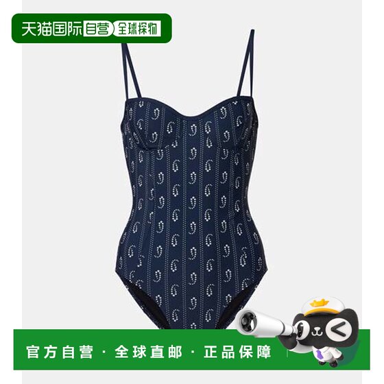 Hong Kong direct mail Tory Burch Tory Burch women's printed swimsuit blue blue comfortable and fashionable
