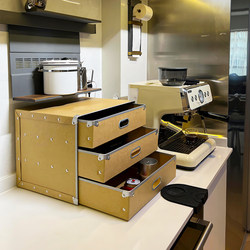 Boxin Storage Box Is a Simple Desktop Multi-Layer Drawer-Style Eco-Friendly Cardboard Office Photography and Film Prop Storage Box
