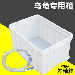 Large Tortoise Tank with Drainage, Plastic Turtle Breeding Box, Brazilian Turtle Breeding Box, Crocodile Tank Landscaping Breeding Box