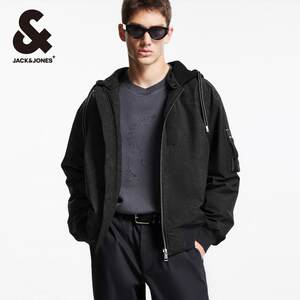
Jack Jones Men's Jacket Jacket Spring Outerwear Versatile Exquisite Lettering Offset Hooded Comfortable Men's Wear