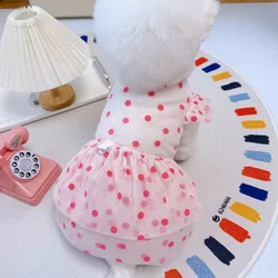 Pet Clothes Mesh Flutter Sleeve Princess Dress Dog Cat Thin Sun Protection Clothing Small Medium Large Dogs Corgi Fur