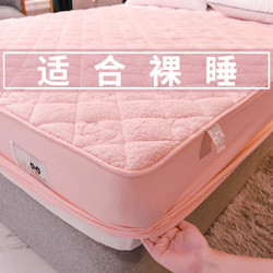 Coral Fleece Fitted Sheet Mattress Protector for Home Use, Single Lamb Fleece Winter Mattress Pad, Thickened and Warm