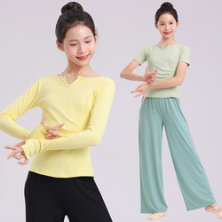 Children's Dance Practice Clothing, Ballet, Modern Dance Teacher, Chinese Dance, Ethnic Dance Clothing, Long and Short Sleeves
