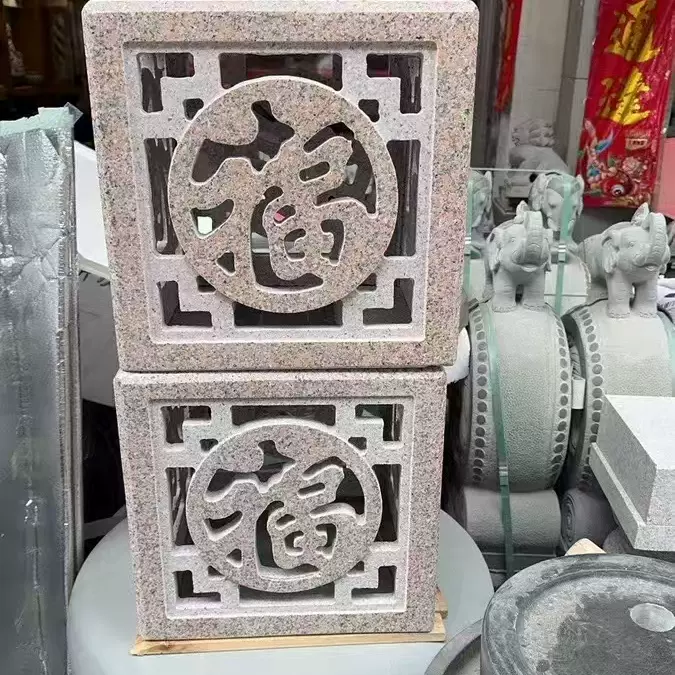 石狮子风水摆件家用镇宅小号石狮看门狮小石狮子一对惠安石雕