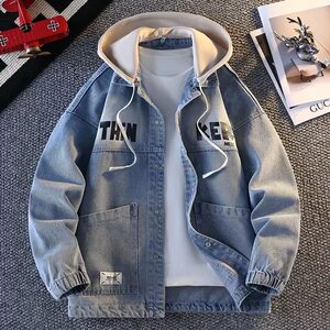 Denim jacket for boys in spring and autumn new style of teenage jacket for men men's tops casual junior and senior high school students loose trend