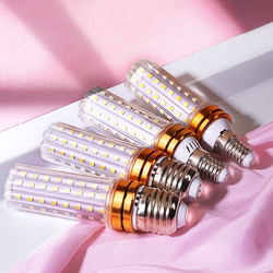 Light Bulb Screw Base Led Energy-Saving Lamp Super Bright Large Spiral Pattern E27 E14 Three-Color Dimming Corn Pendant Light Bulb