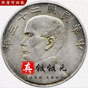 古錢 中華民國二十六年中圓 青白い