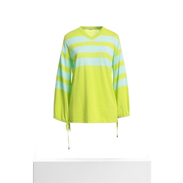 malo women's sweater long sleeve long V-neck cashmere knitted hooded striped women's fashion
