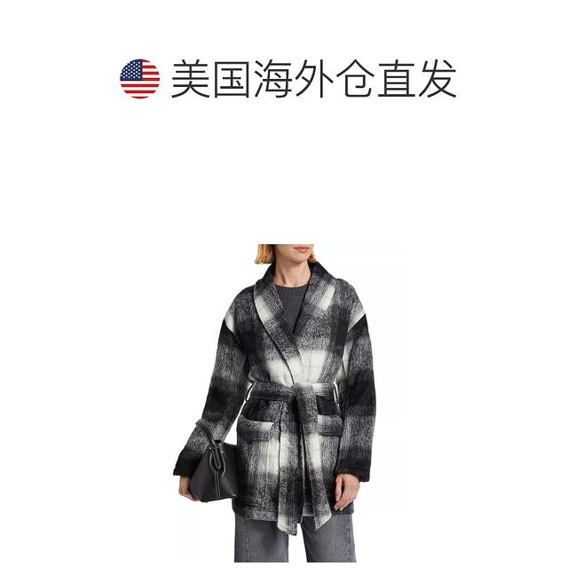 
Splendid Vanessa Plaid Woolen Jacket Women's Shawl Lapel Jacket