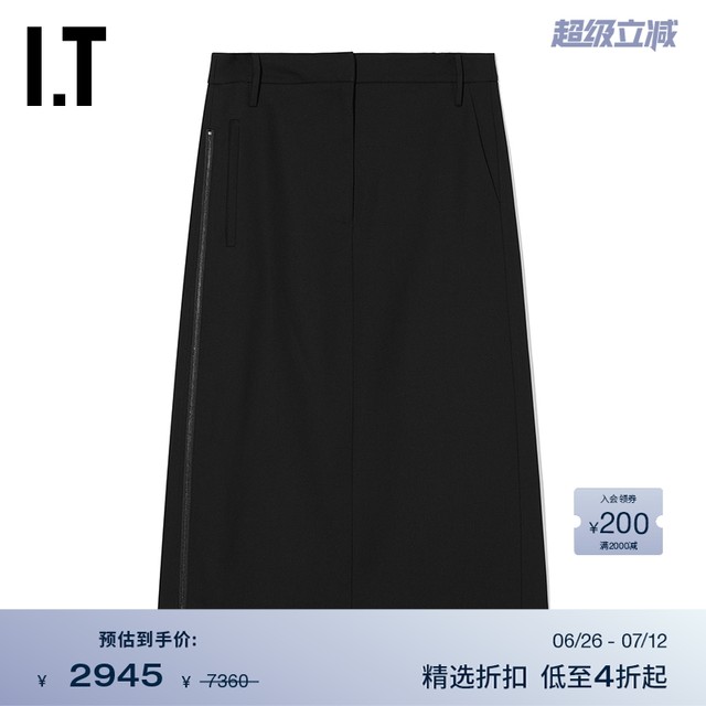 IT Tibi women's solid color skirt new fashionable and capable decoration zipper suit skirt midi skirt 22AP01XL