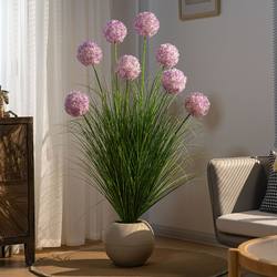 Hydrangea Artificial Green Plant Large Floor-Standing Ornament Living Room Indoor Fake Tree Potted Plant Large Decorative Display Landscape Creation