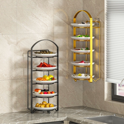 Kitchen Prep Storage Rack, Multifunctional Dish Organizer, Multi-Layer Wall-Mounted Countertop Shelf for Storing Dishes and Utensils