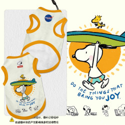 Snoopy X Nasa Cartoon Sports Series Pet Vest Dog and Cat Clothes for Large, Medium, and Small Sizes, Anti-Shedding