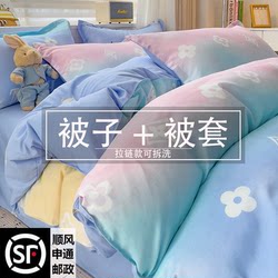 Quilt and Quilt Cover Two-In-One Air-Conditioned Quilt, Suitable for All Seasons, for Student Dormitories, Single and Double, Spring and Autumn Thickened Quilt Core, Winter Quilt