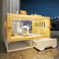 Panoramic Dog House Luxury Villa for Small Dogs, Indoor Cage with Separate Toilet, Large Space Pet Cage