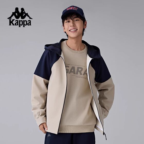 
Kappa Kapa back to back autumn and winter water-repellent sports jacket soft shell windbreaker plus velvet warm jacket for men