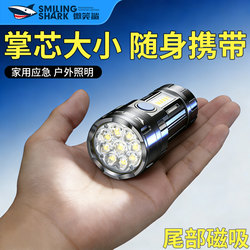 Small Portable Flashlight with Strong Light, Outdoor Multi-Functional, Mini, Ultra-Bright, Magnetic, Portable, Durable, Rechargeable Model for Home Use