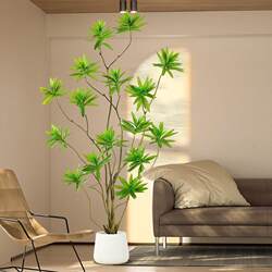 Simulated Green Plant Lily Bamboo Large Indoor Decorative Flower Ornament Living Room Floor-Standing Tree High-End Bionic Fake Plant Manufacturer