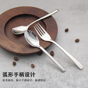 
304 stainless steel fork spoon children's long handle coffee mixing spoon dessert spoon yogurt spoon creative cake small fork